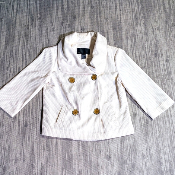Women's Yansi Fugel Winter White Corduroy Pattern‎ Jacket/Blazer | Size M - Picture 3 of 8